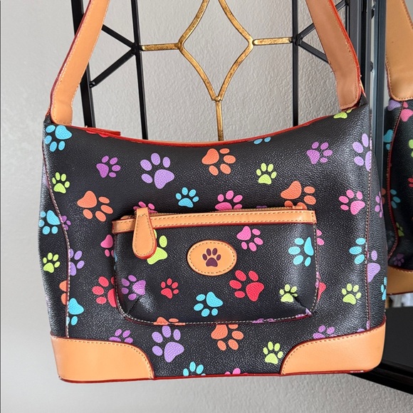 Colorful Paw Print Shoulder Bag - Picture 2 of 12